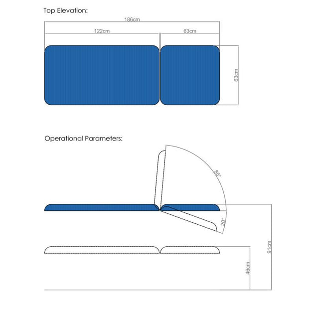 MediPlinth Ensignia 3Section Electric Couch White Ovilcare
