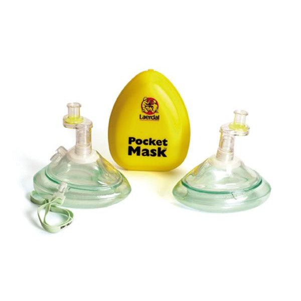 Laerdal Pocket Mask with Oxygen Inlet, Wipe and Gloves