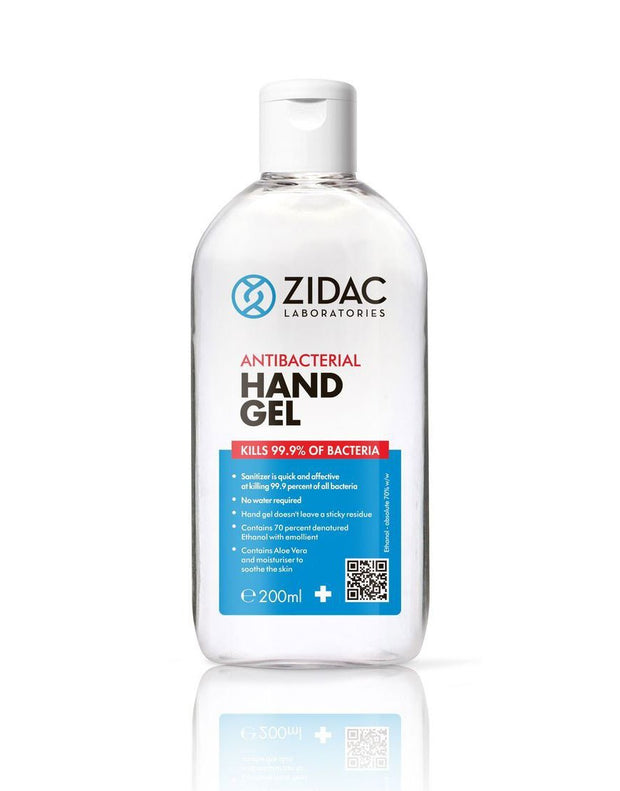 Zidac 70% Alcohol Hand Gel - 200ml - Hospital Grade