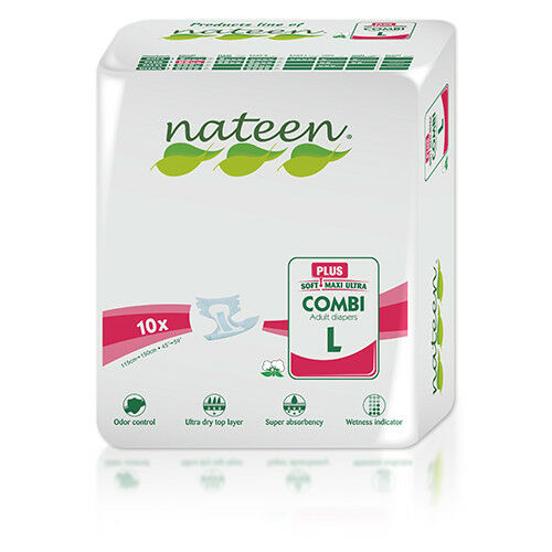 Nateen All-In-One Plus Absorbency (2850ml) x 10 Pack - Large Plus