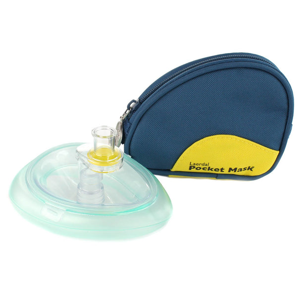 Laerdal Pocket Mask in Soft Pouch Blue with Wipe and Gloves