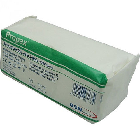 Propax Gauze Swabs Type 13 BP (Non-Sterile) 7.5cm x 7.5cm - 12ply Pack of 100