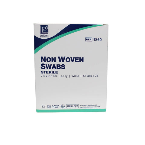 Non-Woven Non-Sterile Swabs - 7.5 x 7.5cm 4 Ply x 125
