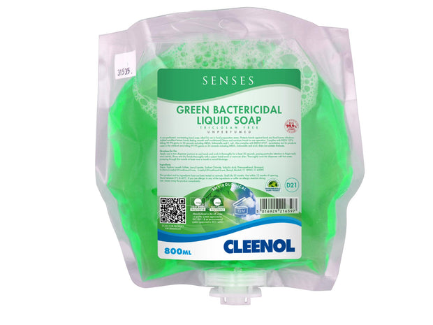 Senses Green Bactericidal Liquid Soap - Triclosan Free - 800ml