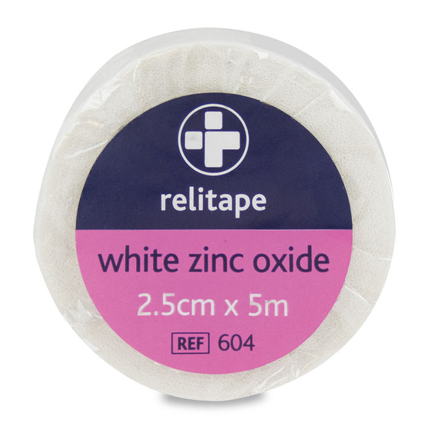 Relitape Zinc Oxide Tape - 2.5cm x 5m - White
