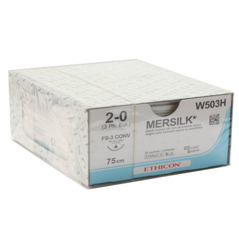 Ethicon Mersilk Black 3/0x1m NDL(12)