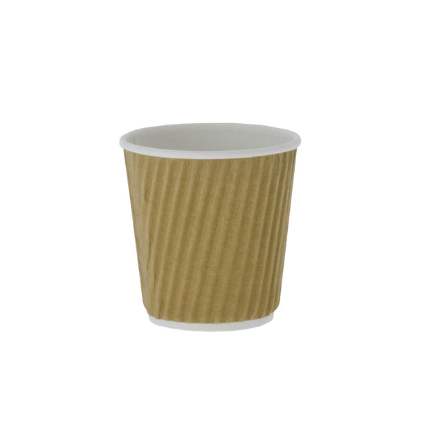 4oz Brown Espresso Ripple Cup / Lids Recyclable for 1000