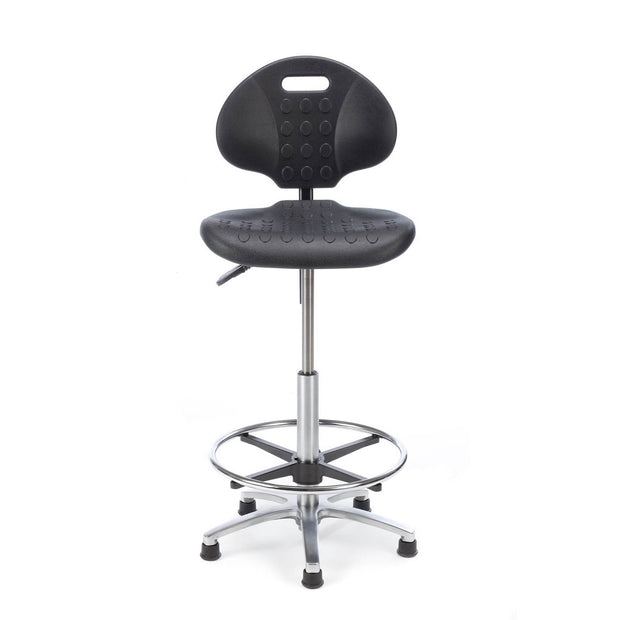 Operators Chair - High Version - Height Range 54-74cm - Foot Support Fitted - Black