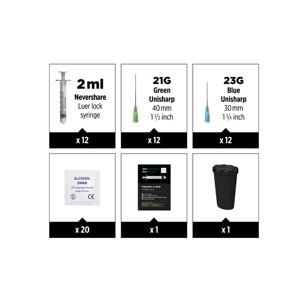 Steroid 12 Week Cycle Kit | 1 Injection a Week | 12 Syringes - Pack of 10