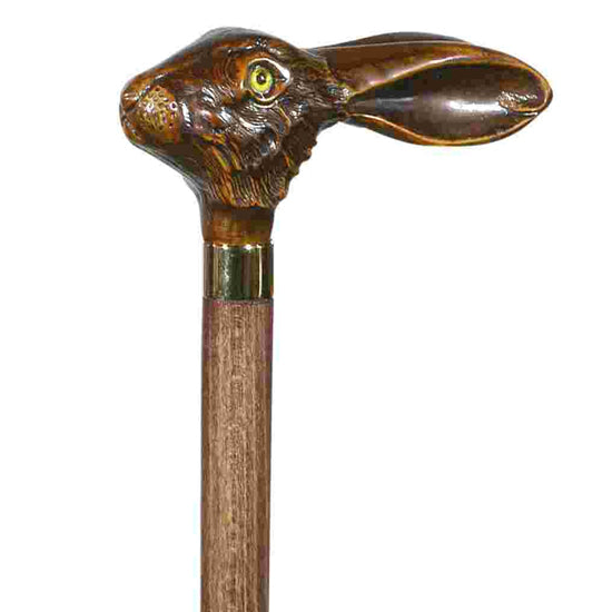 Brown Hare Hardwood Cane