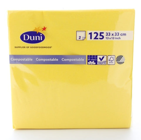 Duni Yellow Tissue Napkin (33cm / 2ply) Compostable for 2000