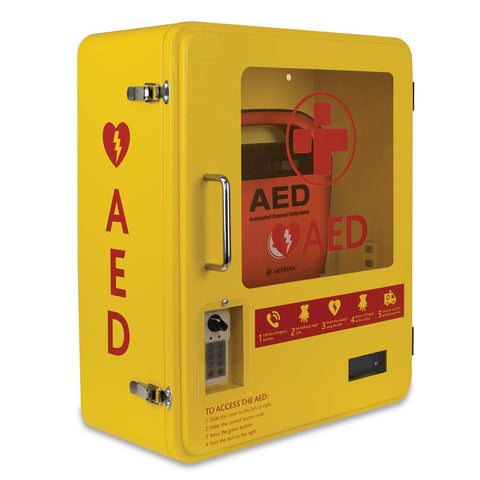 AED Outdoor Steel Cabinet - Lockable with Digital Key Code Pad