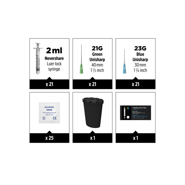 Steroid 12 Week Cycle Kit | 1 injection every 4 days | 21 syringes - Pack of 10