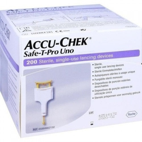 Accu-Chek Safe-T-Pro Uno Single Use Lancets Pack Of 200