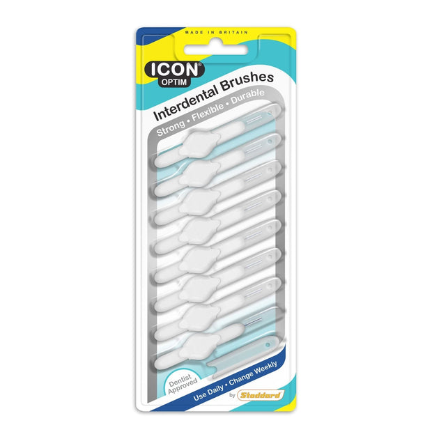 ICON OPTIM Interdental Brushes: Original - Size 00 - 0.35mm - White (8)