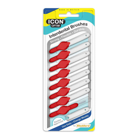 ICON OPTIM Interdental Brushes: Original - Size 2 - 0.5mm - Red (8)