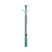 Unisharp 1ml 27G Fixed Needle Syringe: Teal Green - Pack Of 100