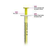 Unisharp 1ml 29G Fixed Needle Syringe: yellow - Pack of 100