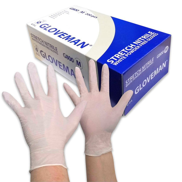 White Nitrile Powder Free Gloves - Pack of 200