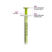 Unisharp 1ml 30g Fixed Needle Syringe: Lime Green - Pack Of 100