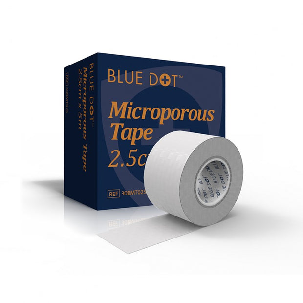 Blue Dot Microporous Tapes 1.25cm x 10m - 1 Roll