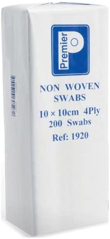 Non-Woven Swabs - 10 x 10cm 4 Ply x 200