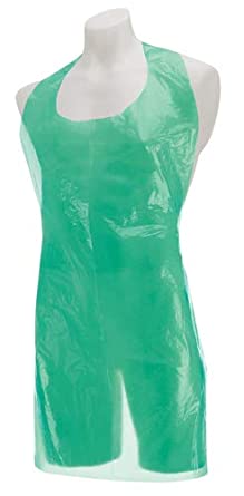 Disposable Polythene Aprons on a ROLL - Pack of 200 in Green