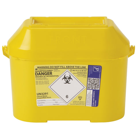 Sharpsguard Extra Yellow 8.5 Ltr Sharps Bin