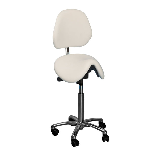 Dalton Saddle Stool with Backrest