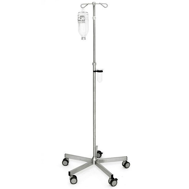 Mobile Infusion Stand - Stainless Steel - 2 Hook