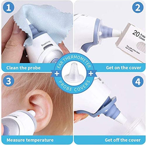 100x Ear Thermometer Probe Covers, Refill Caps Lens Filters for All Braun ThermoScan Models and Other Types of Digital Thermometers Disposable Covers