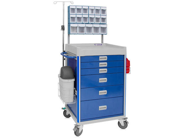 Trolley With Drawers For Anaesthesia Blue