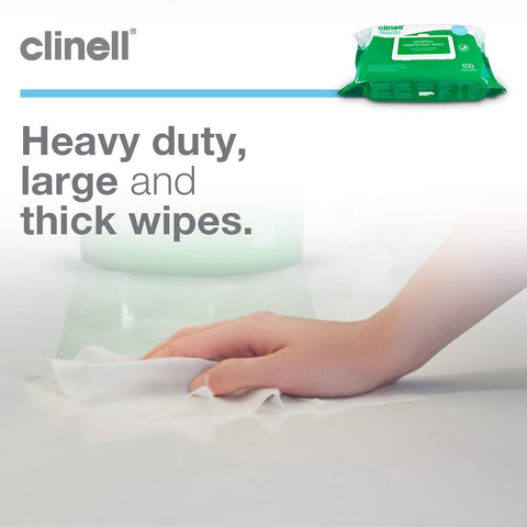 Clinell BCW100 Extra Thick  Universal Cleaning and Surface Disinfection Wipes - Pack of 100