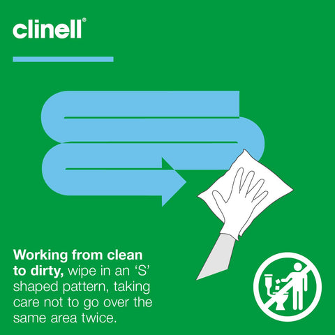 Clinell BCW100 Extra Thick  Universal Cleaning and Surface Disinfection Wipes - Pack of 100