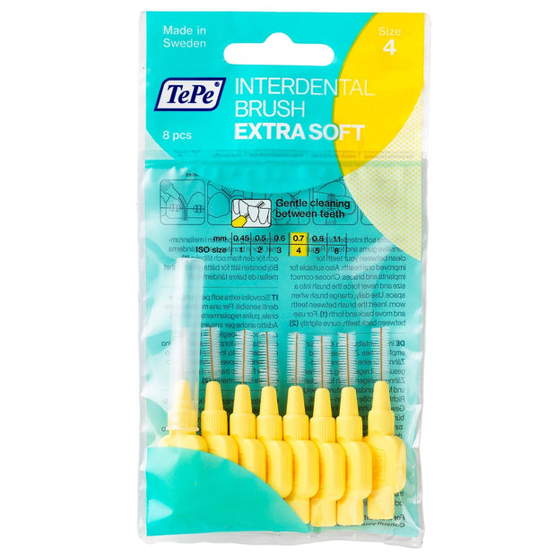 TePe Extra Soft Brushes: Fine - Yellow x 10 packs