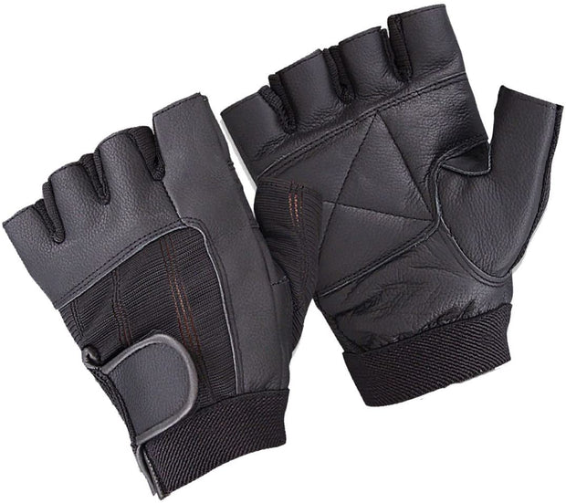 Fingerless Leather Wheelchair Gloves