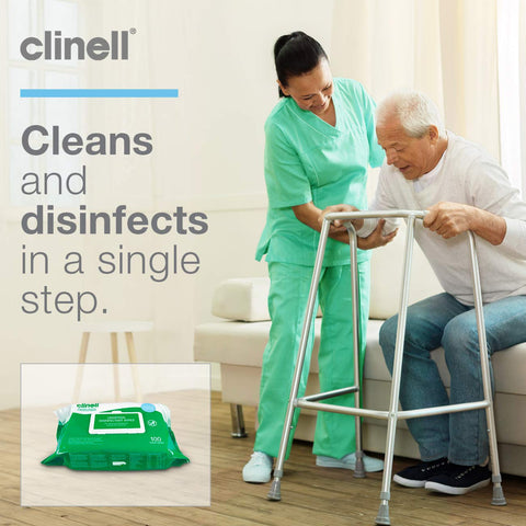 Clinell BCW100 Extra Thick  Universal Cleaning and Surface Disinfection Wipes - Pack of 100