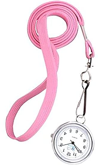 Nurse's Watch with Lanyard - Pink