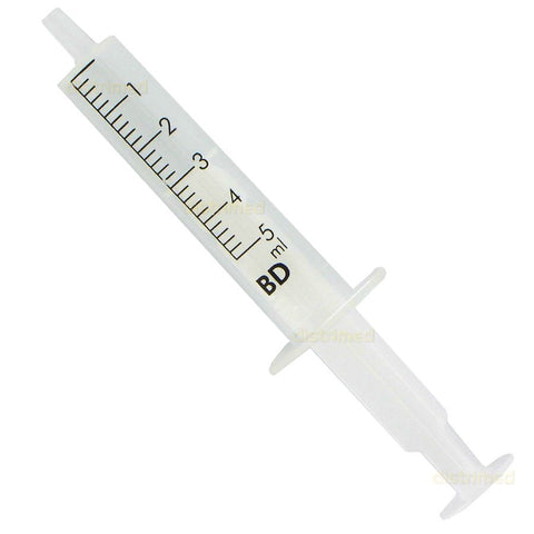 BD Discardit 5ml Syringe Eccentric Luer Slip Pack of 100