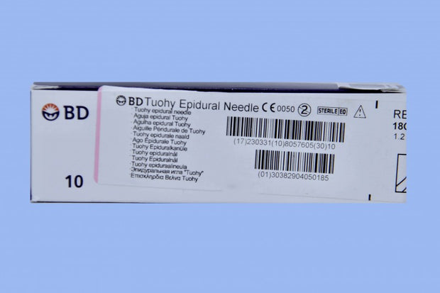BD Tuohy Epidural Needle 18g X 3.5" Box Of 10