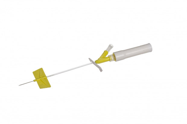 IV Cath Saf-T- 24ga. X 0.75in with Y adapter Yellow - 25 per pack