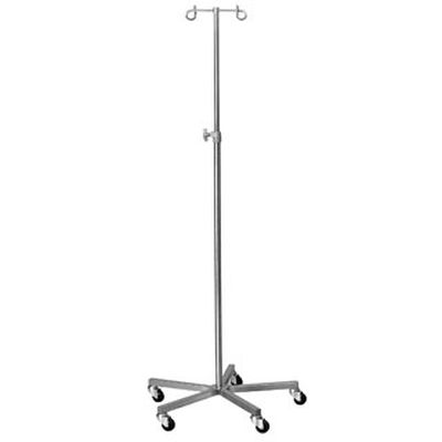 Bristol Maid Two-Hook Stainless Steel Infusion Stand with Weighted Base