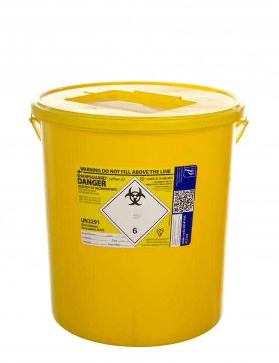 Sharpsguard Container 22 LTR - YEL