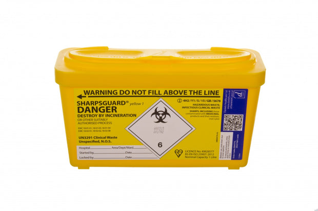 Sharpsguard Container 1 LTR - Yellow