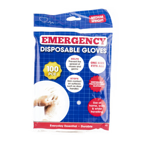 Emergency Disposable Gloves - 100 Gloves