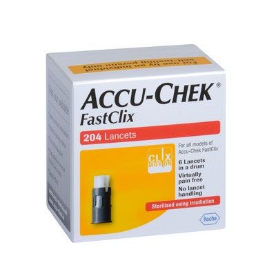 Accu Chek Fastclix Lancets 34 Drums X 6 [Pack of 204]