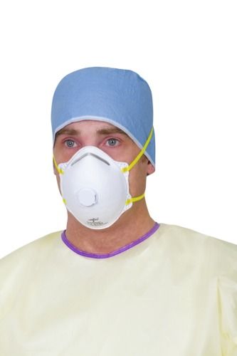 FFP2 Respirator Facemask White, Flat Shape With Valve