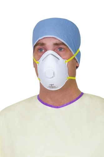 FFP3 Respirator Mask White, Flat Shape With Valve