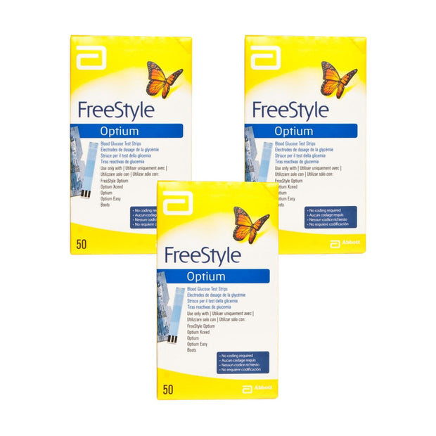 Freestyle Optium Plus Glucose Test Strips Triple Pack - 50 Strips