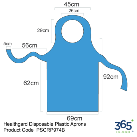 Healthgard Disposable Plastic Aprons Flat 27 X 47 Inch Blue - Pack of 1000